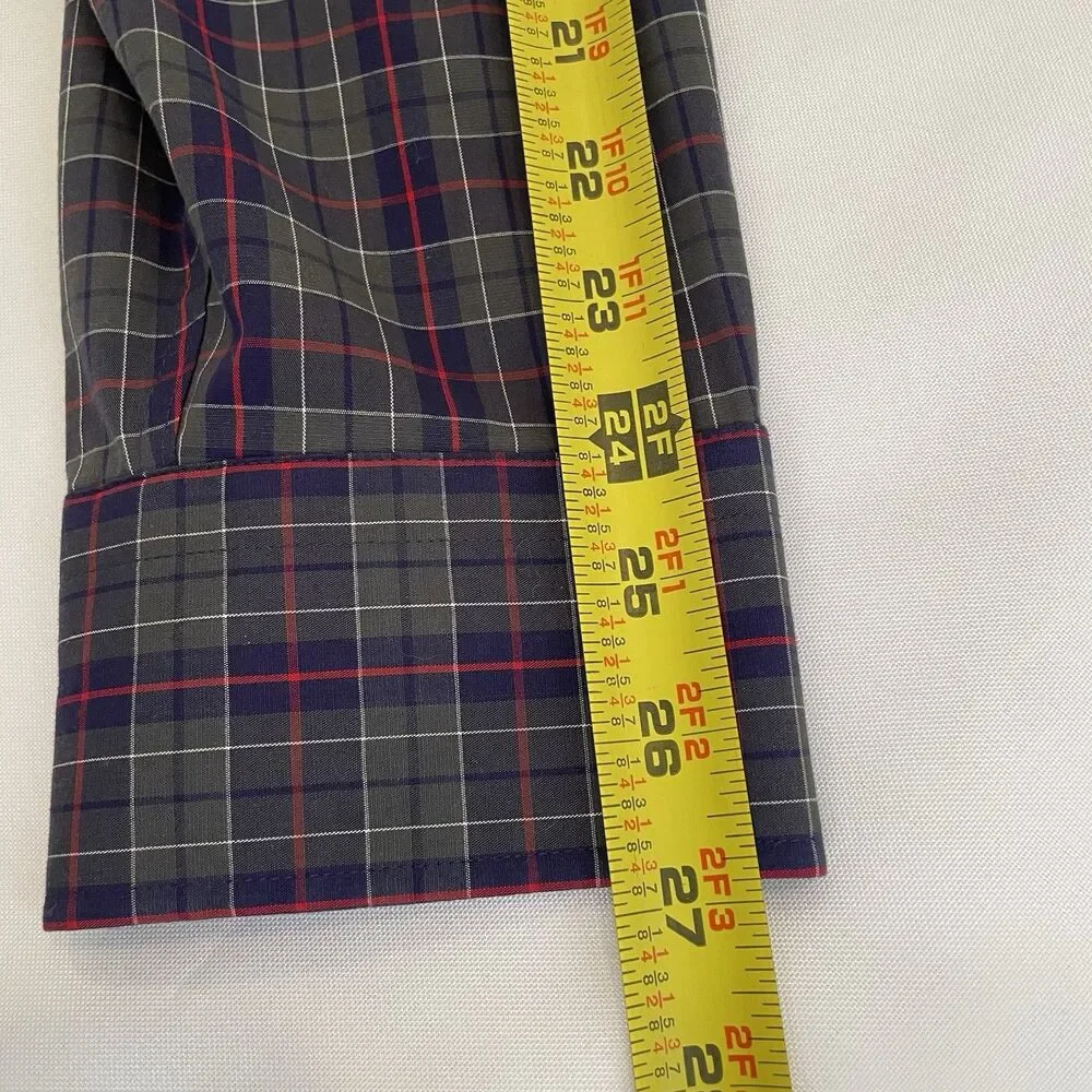 J Crew Men’s Tattersall Slim Flex Wrinkle Free Long Sleeve Button Front Shirt XL